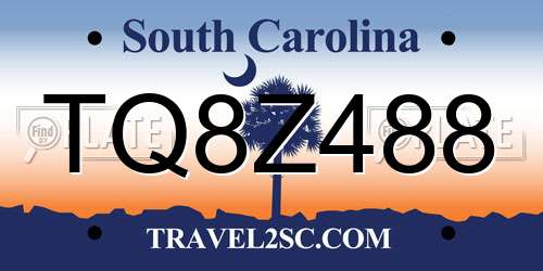 TQ8Z488 South Carolina License Plate