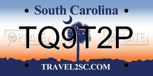 TQ9T2P South Carolina License Plate