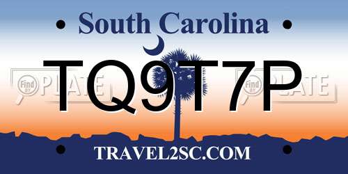 TQ9T7P South Carolina License Plate