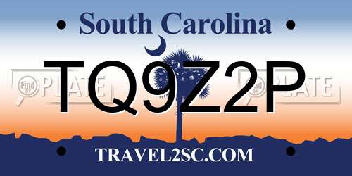 TQ9Z2P South Carolina License Plate