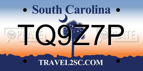 TQ9Z7P South Carolina License Plate