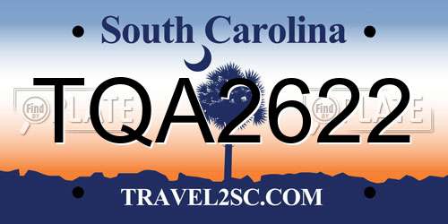 TQA2622 South Carolina License Plate