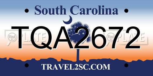 TQA2672 South Carolina License Plate