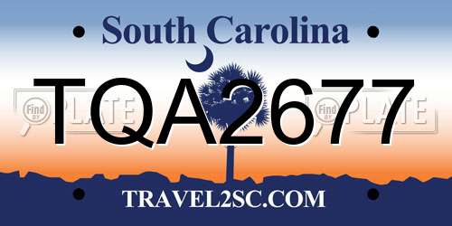 TQA2677 South Carolina License Plate