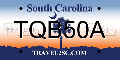 TQB50A South Carolina License Plate