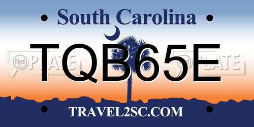 TQB65E South Carolina License Plate