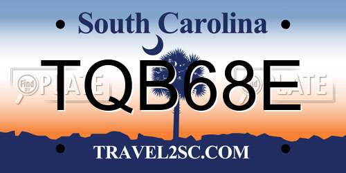 TQB68E South Carolina License Plate