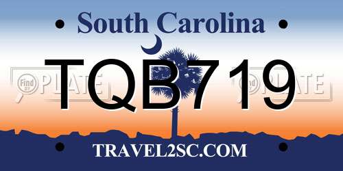 TQB719 South Carolina License Plate