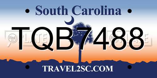 TQB7488 South Carolina License Plate