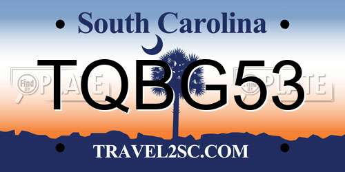 TQBG53 South Carolina License Plate
