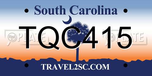 TQC415 South Carolina License Plate