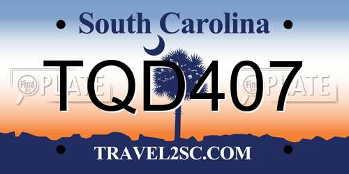 TQD407 South Carolina License Plate