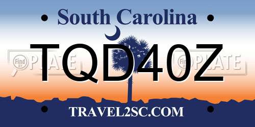 TQD40Z South Carolina License Plate
