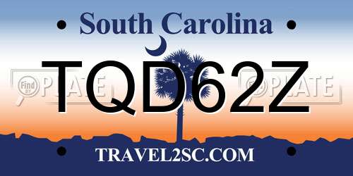 TQD62Z South Carolina License Plate
