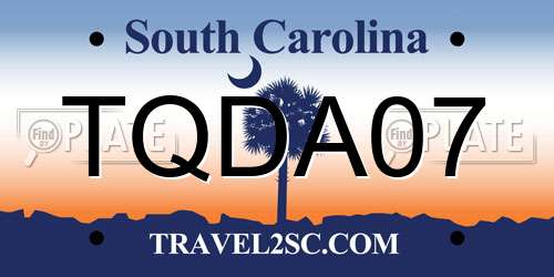 TQDA07 South Carolina License Plate