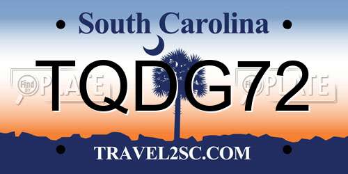 TQDG72 South Carolina License Plate