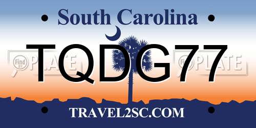 TQDG77 South Carolina License Plate