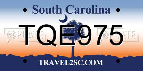 TQE975 South Carolina License Plate