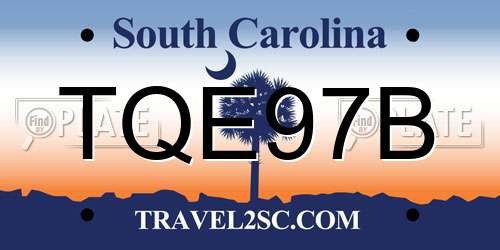 TQE97B South Carolina License Plate