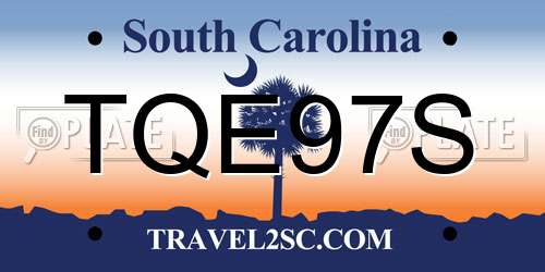 TQE97S South Carolina License Plate