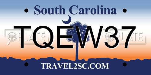 TQEW37 South Carolina License Plate