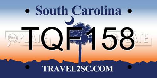 TQF158 South Carolina License Plate