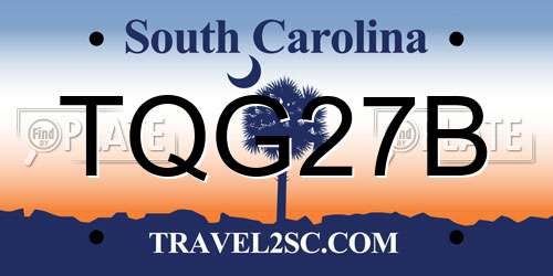 TQG27B South Carolina License Plate