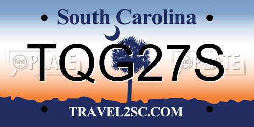 TQG27S South Carolina License Plate