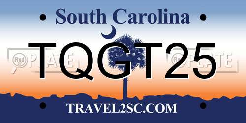 TQGT25 South Carolina License Plate