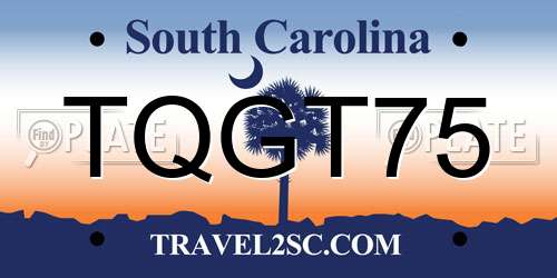 TQGT75 South Carolina License Plate