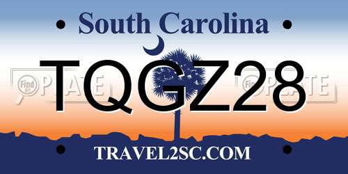 TQGZ28 South Carolina License Plate