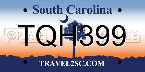 TQH399 South Carolina License Plate