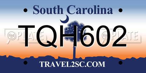 TQH602 South Carolina License Plate