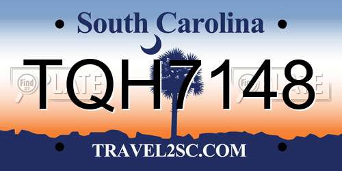 TQH7148 South Carolina License Plate