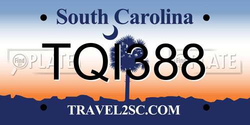 TQI388 South Carolina License Plate