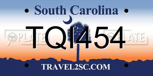 TQI454 South Carolina License Plate