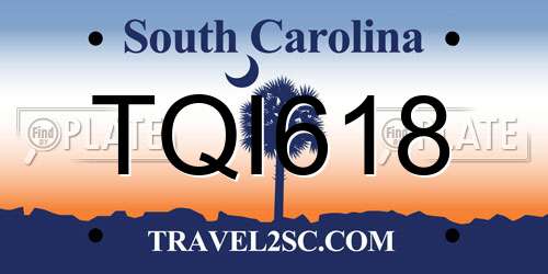 TQI618 South Carolina License Plate