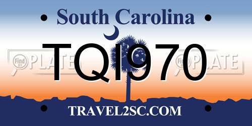 TQI970 South Carolina License Plate