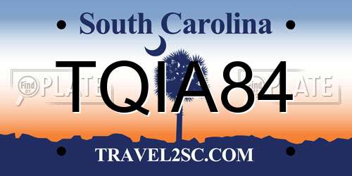 TQIA84 South Carolina License Plate