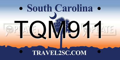 TQM911 South Carolina License Plate