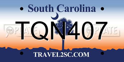TQN407 South Carolina License Plate
