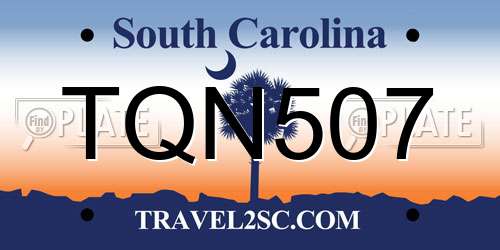 TQN507 South Carolina License Plate