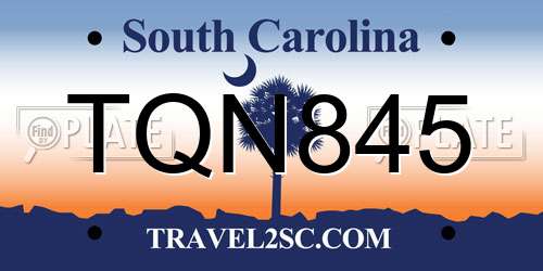 TQN845 South Carolina License Plate