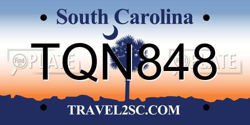 TQN848 South Carolina License Plate