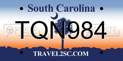 TQN984 South Carolina License Plate