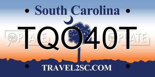 TQO40T South Carolina License Plate