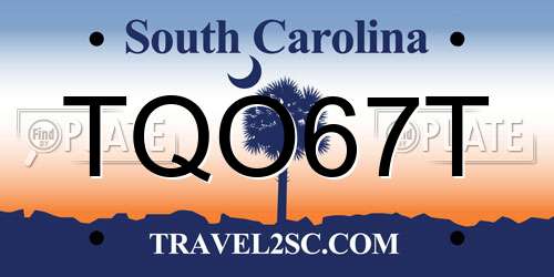 TQO67T South Carolina License Plate