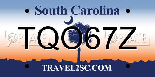 TQO67Z South Carolina License Plate