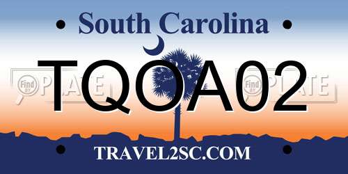 TQOA02 South Carolina License Plate
