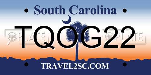 TQOG22 South Carolina License Plate